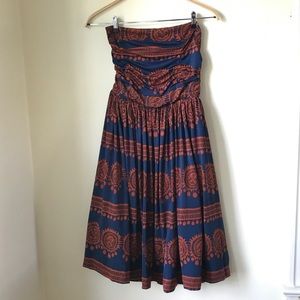 Anthropologie "Girls from Savoy" strapless dress